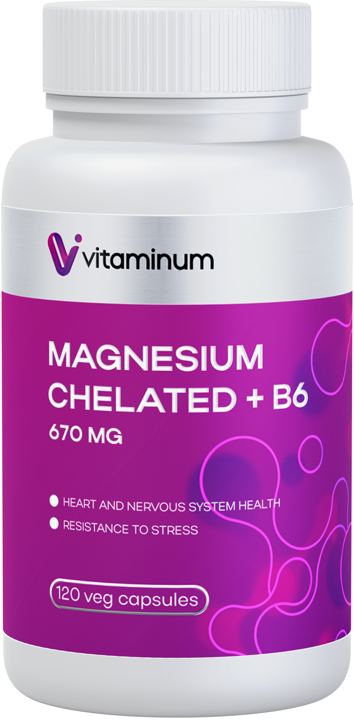  Vitaminum МАГНИЙ ХЕЛАТ + витамин В6 (670 MG) 120 капсул 800 мг  в Искитиме
