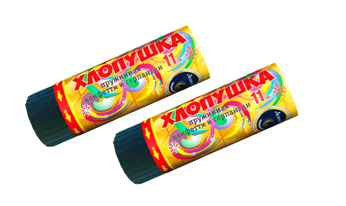  Пружинная хлопушка 11см с конфетти и серпантином  в Искитиме